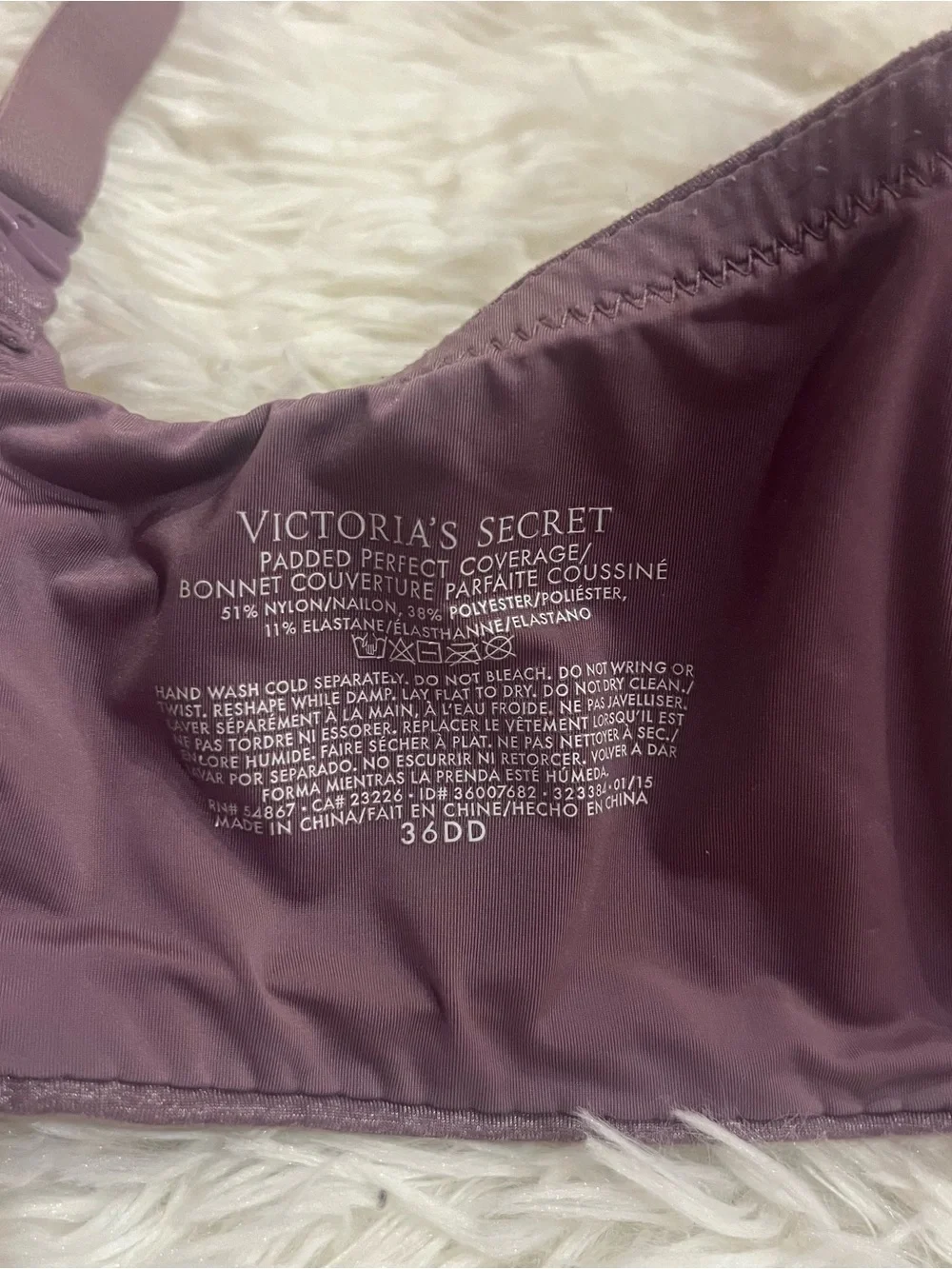 Victoria's Secret Padded Perfect Coverage Bra Size 36DD